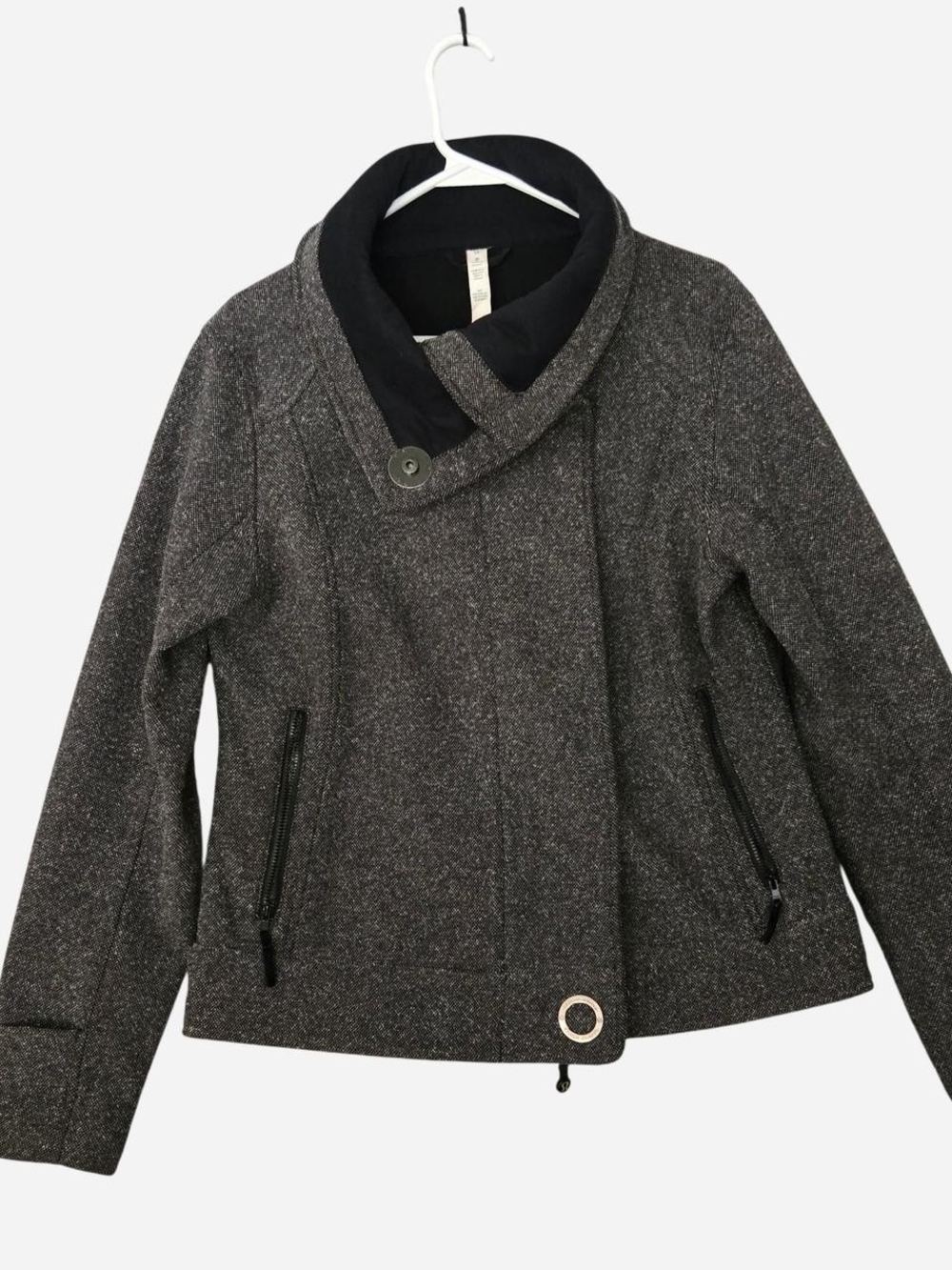 lululemon athletica Charcoal Grey Audrey Tweed Bomber Jacket